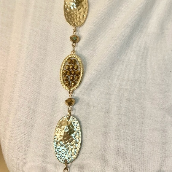 Boho Necklace Long Gold-Tone & Bronze Beaded Perfect Condition Gorgeous! - Picture 4 of 16